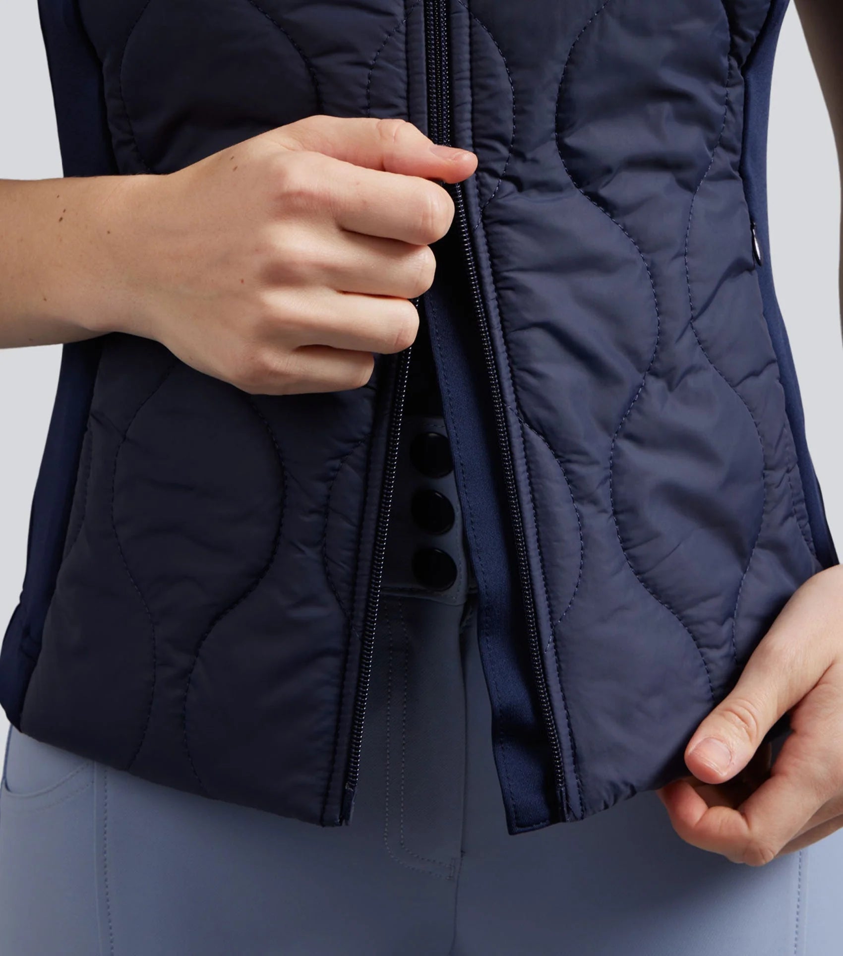 Premier Equine Campani Navy Riding Gilet - Women's Quilted Equestrian Vest, Windproof, Breathable Layering.