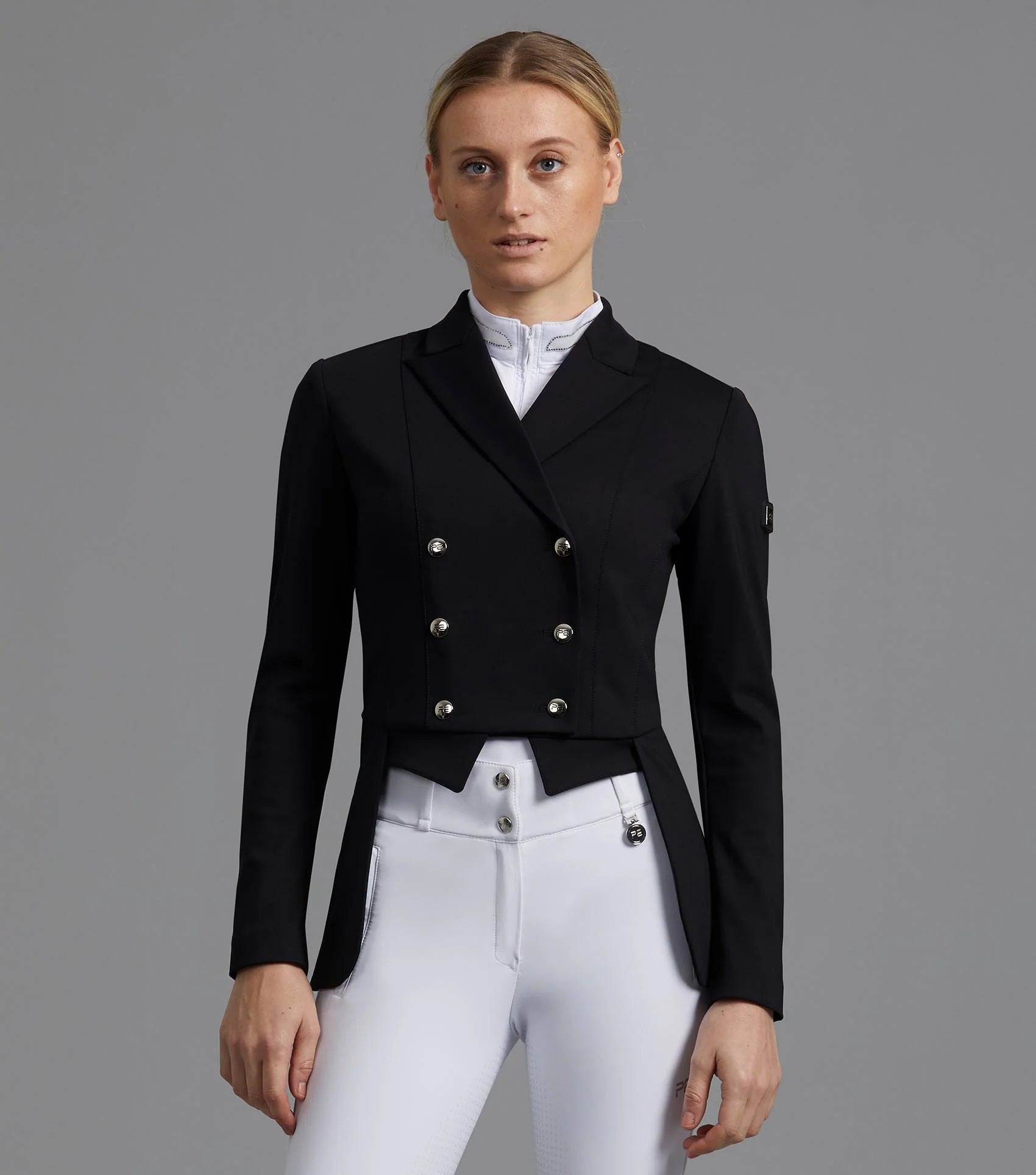 PREMIER EQUINE Capriole Ladies Black Short Tail Dressage Jacket | Equiflair