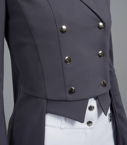 Premier Equine Capriole Grey Ladies Short Tail Dressage Jacket for Equestrian Competitions