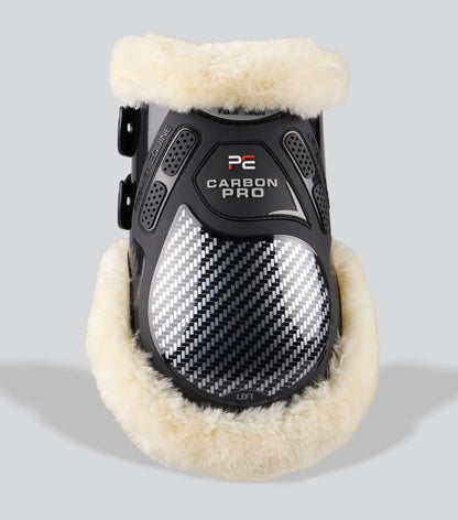 Premier Equine Carbon Pro Fetlock Boots: Black Horse Leg Protection with Wool Lining | Equiflair