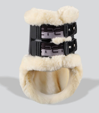 Premier Equine Carbon Pro Techno Wool Fetlock Boots - Black. Horse leg protection, carbon fibre, techno wool lining.