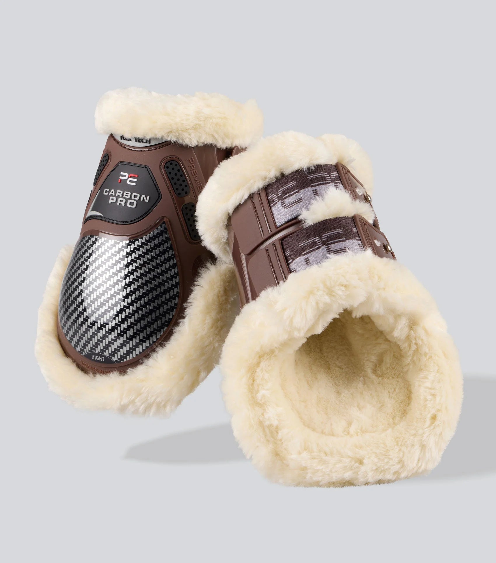 Premier Equine Carbon Pro Techno Wool Fetlock Boots Brown: Premium Equine Leg Protection | Equiflair