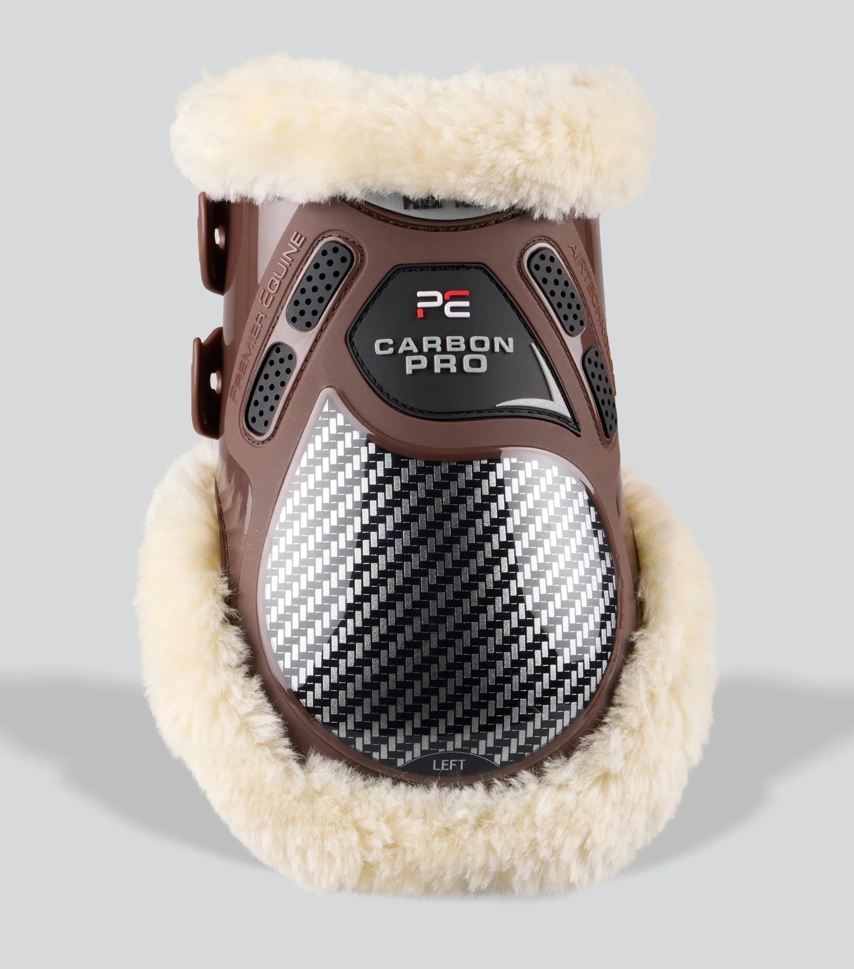 PREMIER EQUINE CARBON PRO Techno Wool Fetlock Boots - Brown Equine Horse Leg Protection
