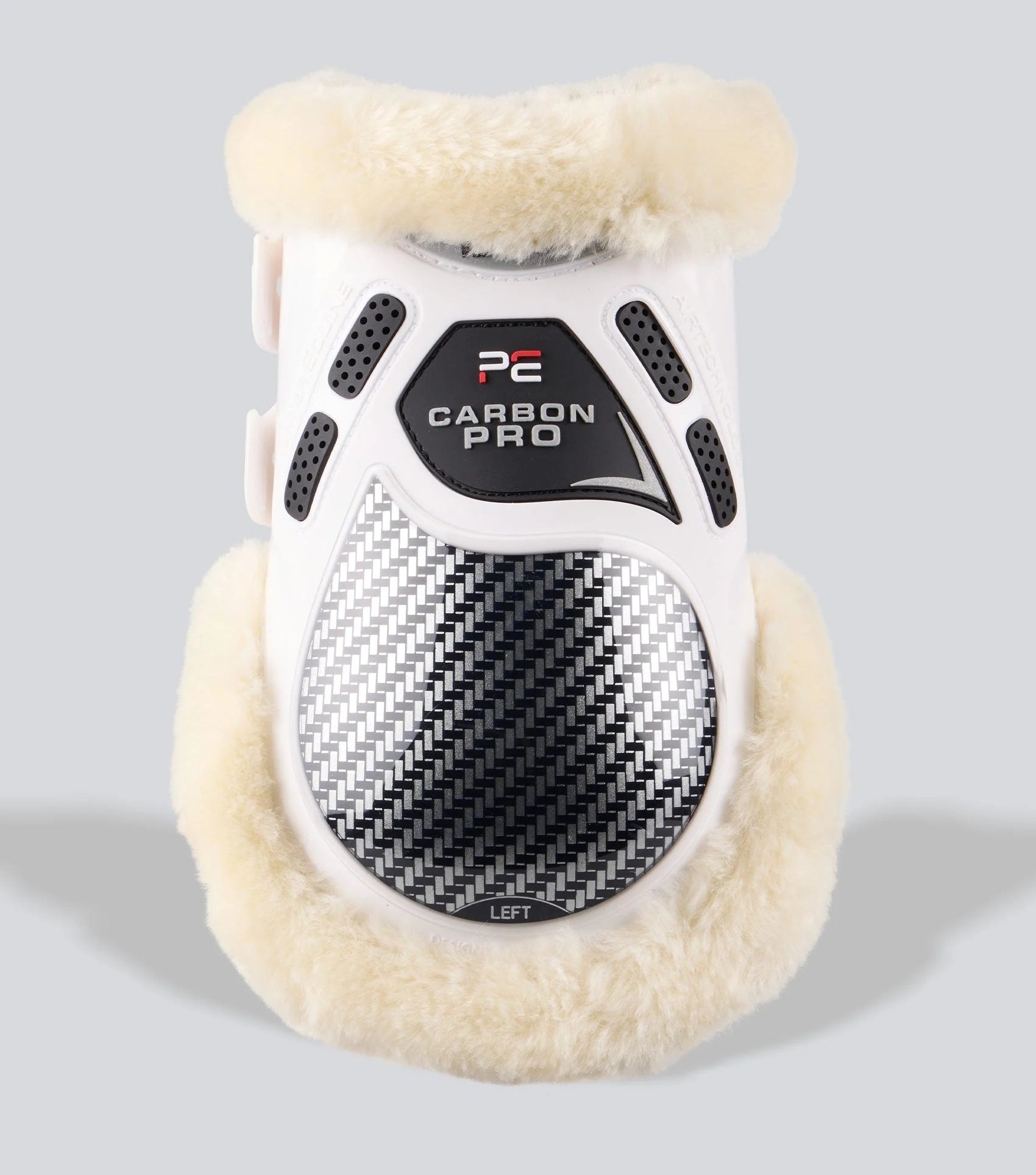 Premier Equine Carbon Pro White Fetlock Boots: Equine Leg Protection, Techno Wool Lined