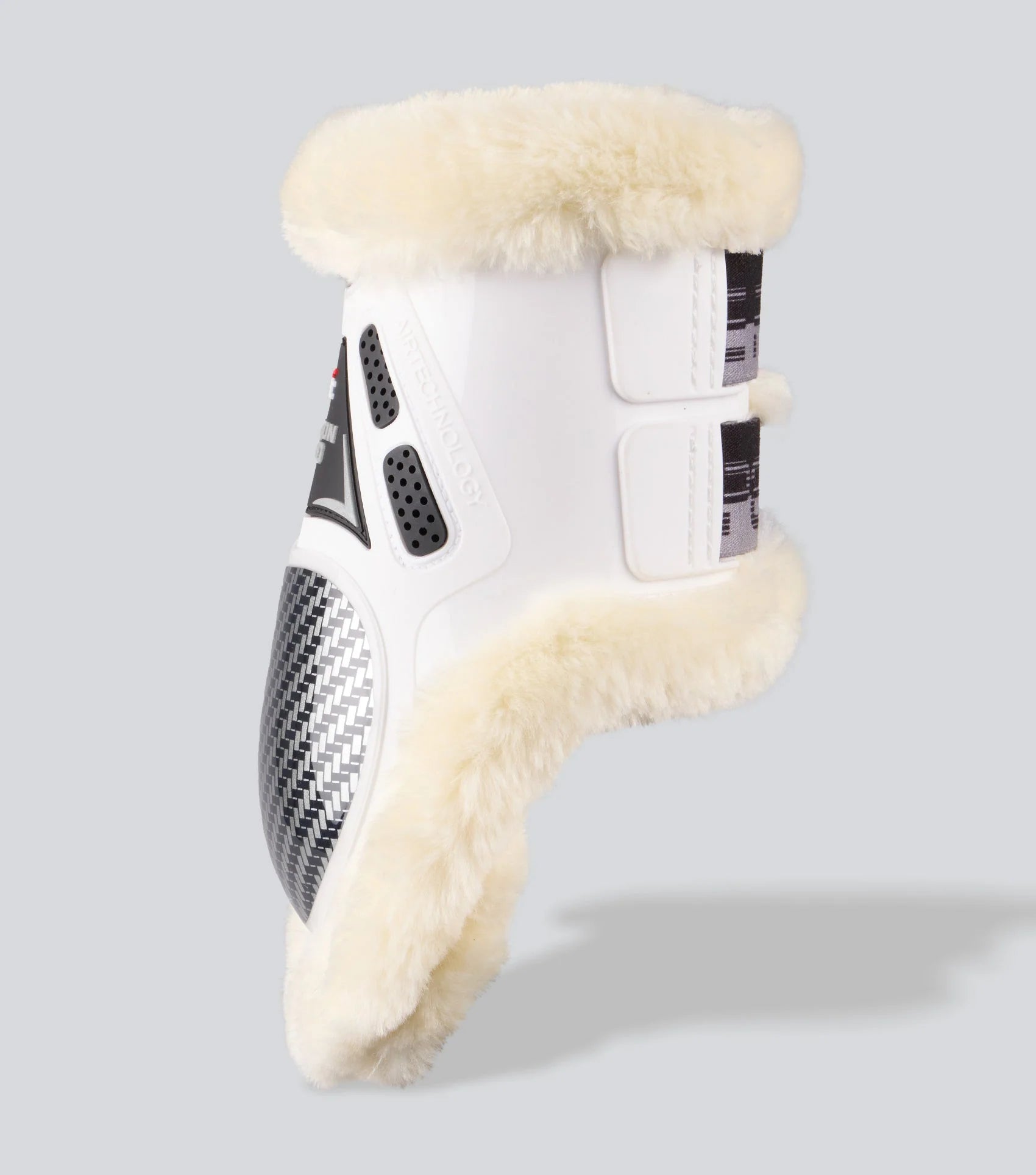 Premier Equine Carbon Pro Techno Wool Fetlock Boots - White: Advanced Equine Leg Protection
