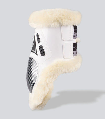 Premier Equine Carbon Pro Techno Wool Fetlock Boots - White: Advanced Equine Leg Protection