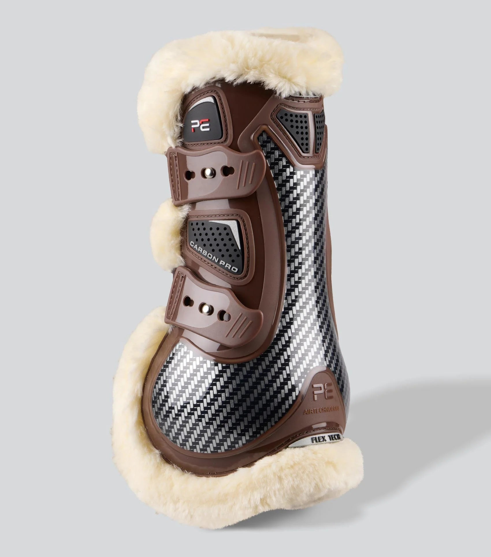 Premier Equine Carbon Pro Techno Wool Tendon Boot Brown: Premium Horse Leg Protection with Carbon Fibre and Techno Wool Lining