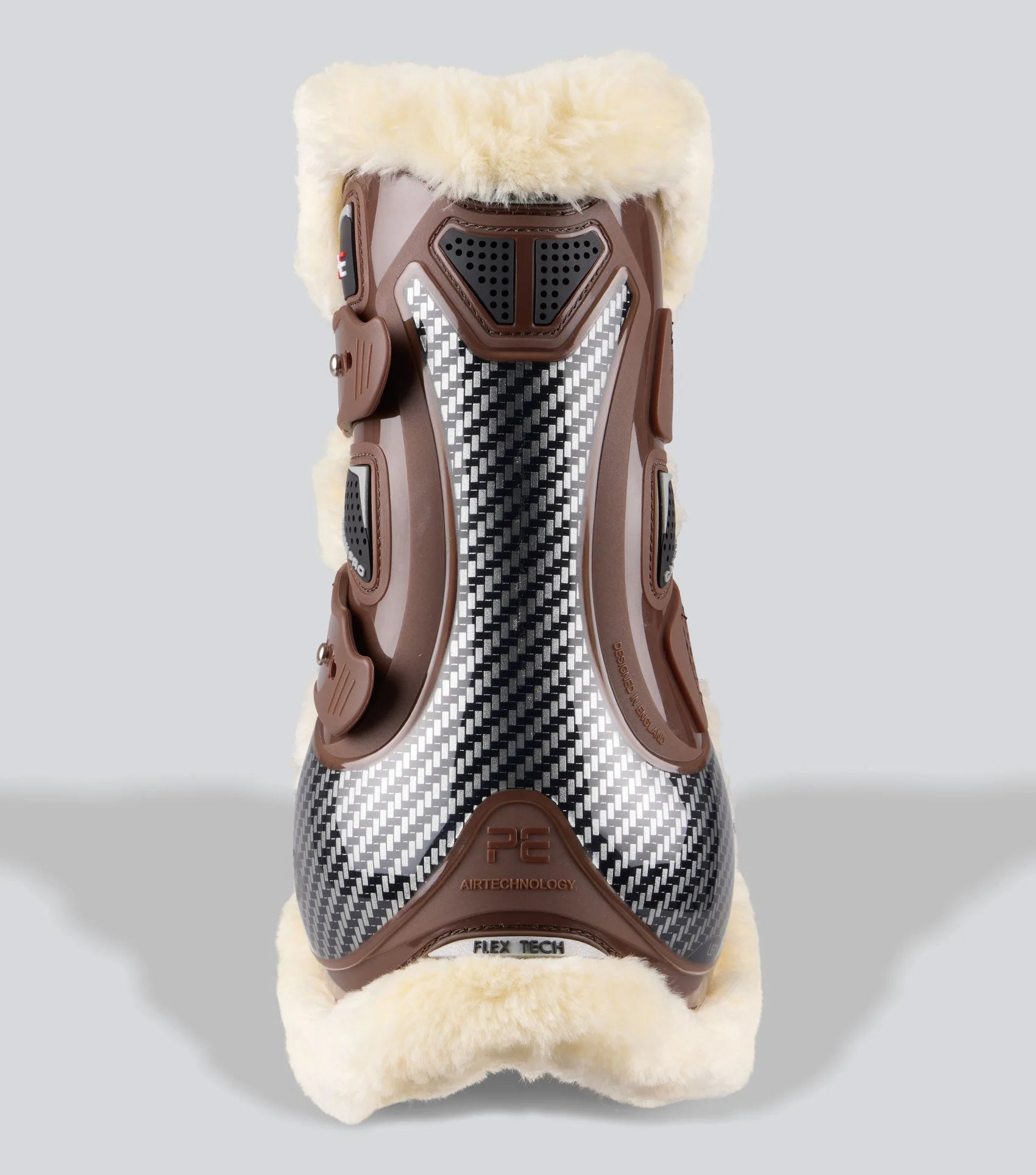 Premier Equine Carbon Pro Techno Wool Tendon Boots Brown | Equine Leg Protection