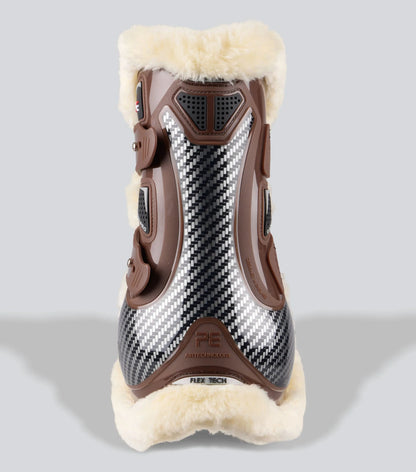 Premier Equine Carbon Pro Techno Wool Tendon Boots Brown | Equine Leg Protection