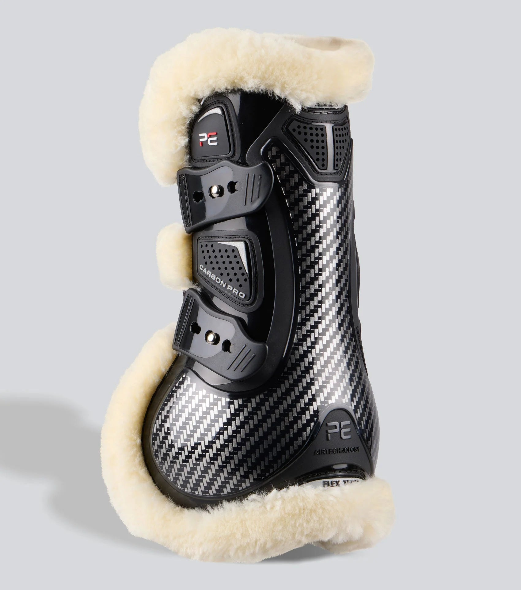 PREMIER EQUINE CARBON PRO TECHNO WOOL TENDON BOOTS BLACK. Horse Leg Protection. Equiflair