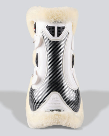 Premier Equine Carbon Pro Tendon Boots White - Equine Leg Protection