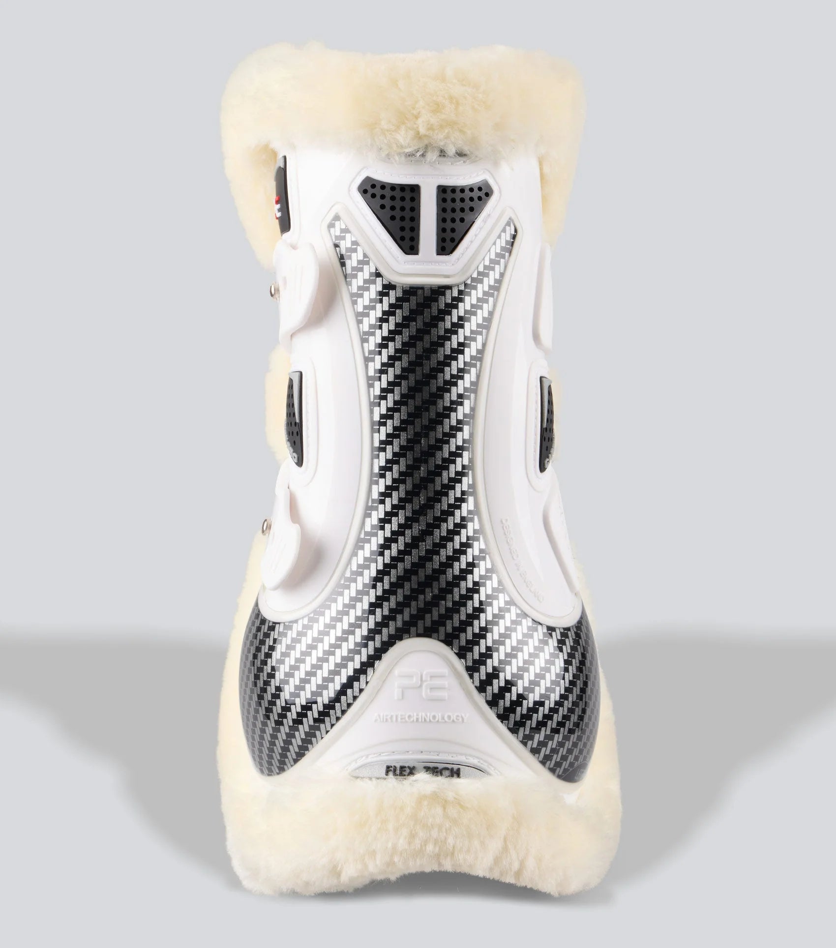 Premier Equine Carbon Pro Techno Wool Tendon Boots White: Carbon Fiber Protection, High Performance Horse Leg Protection Product Image