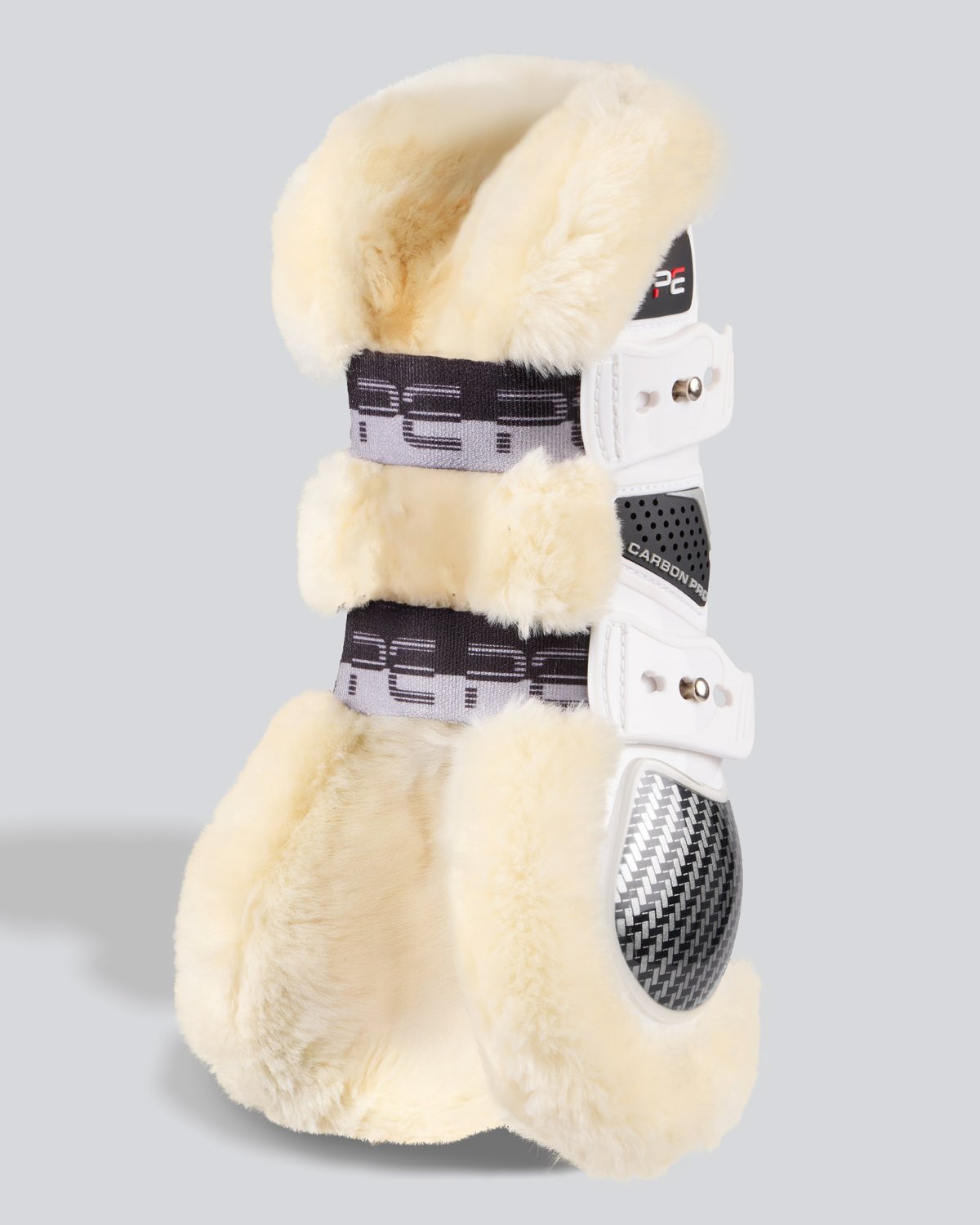 Premier Equine Carbon Pro White Tendon Boots: Horse Leg Protection with Carbon Fiber Shock Absorption