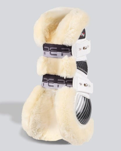 Premier Equine Carbon Pro White Tendon Boots: Horse Leg Protection with Carbon Fiber Shock Absorption