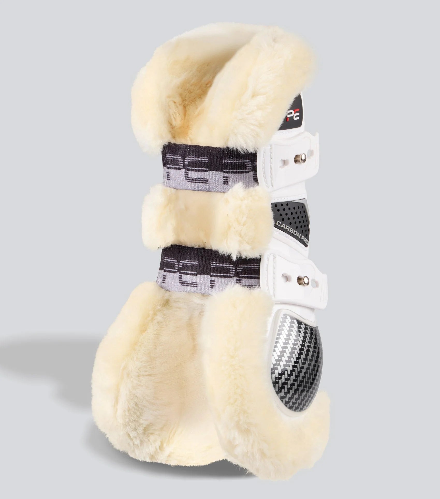 Premier Equine Carbon Pro Techno Wool Tendon Boots White | Equiflair - Horse Leg Protection