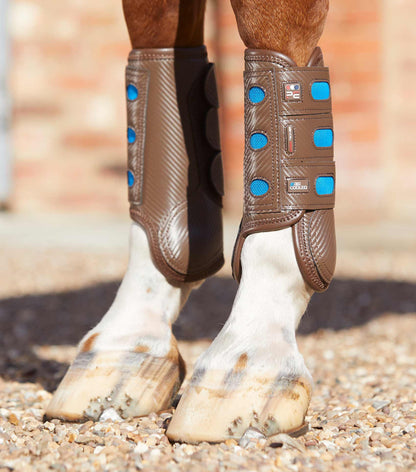 Premier Equine Carbon Tech Air Cooled Eventing Boots - Brown Horse Boots for Cross Country Leg Protection