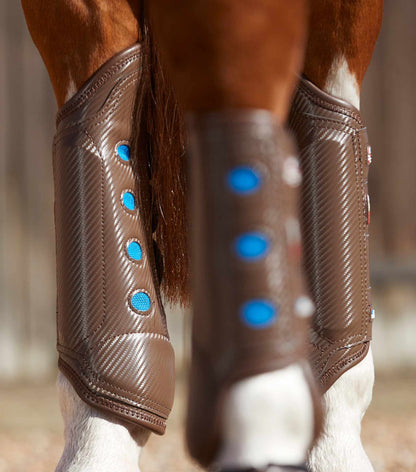 Premier Equine Carbon Tech Air Cooled Eventing Boots - Brown Hind - Horse Leg Protection