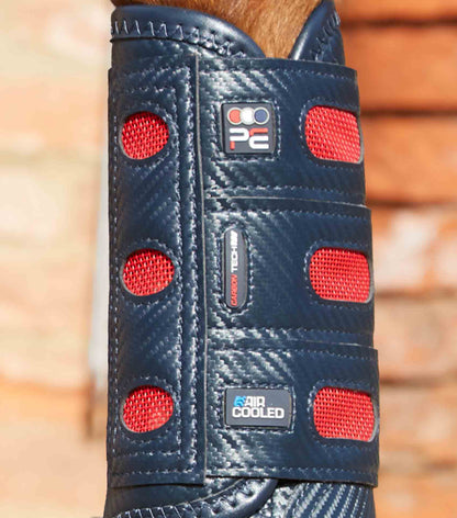 Premier Equine Carbon Tech Air Cooled Eventing Boots - Navy Front - Horse Leg Protection.