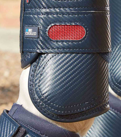 PREMIER EQUINE Carbon Tech Air Cooled Eventing Boots Navy Front - Horse Leg Protection, Cross Country | Equiflair