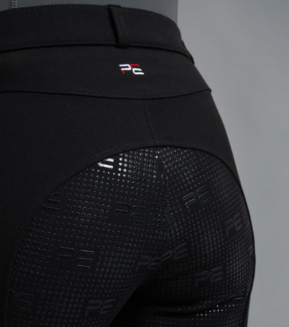 PREMIER EQUINE CASSA Ladies Riding Breeches - Black Equestrian Pants with Full Seat Grip