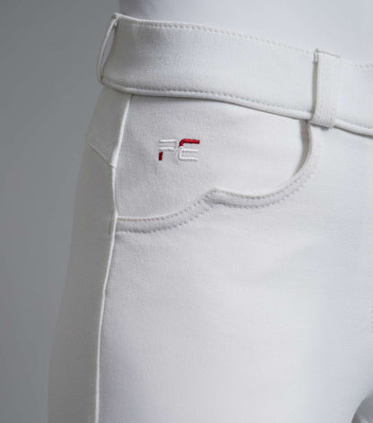 Premier Equine Cassa White Ladies Competition Riding Breeches - Full Seat Gel, Equiflair