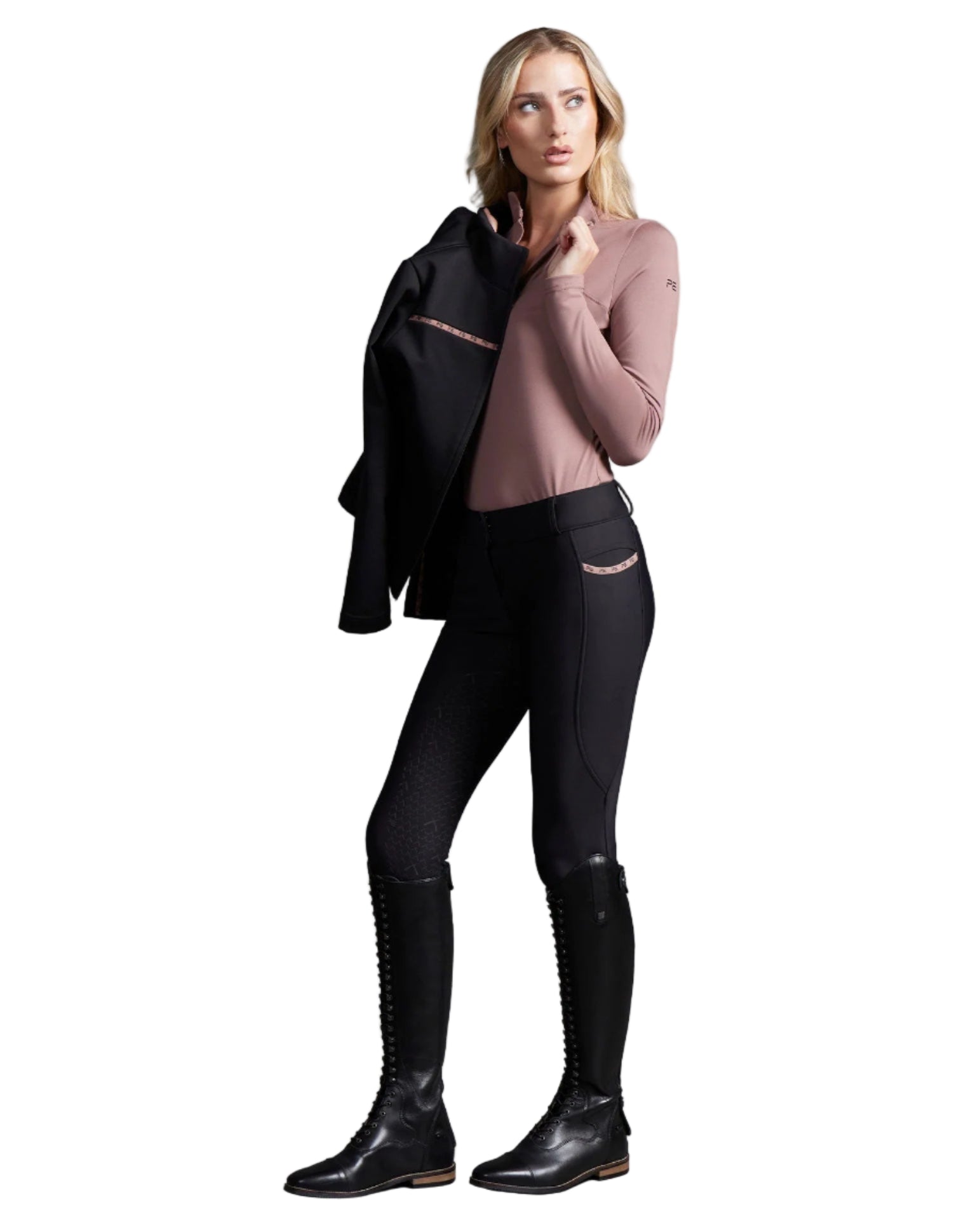 Premier Equine Catori Womens Long Sleeve Base Layer Dusty Rose