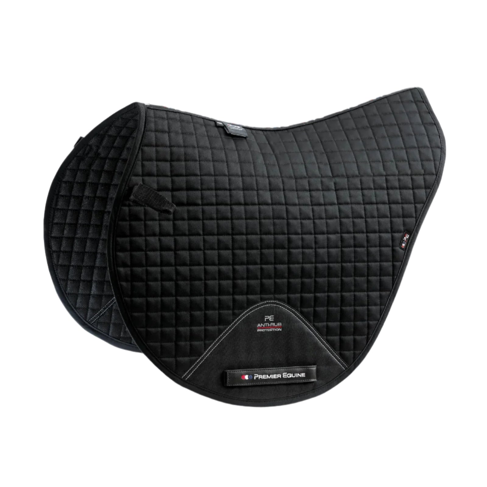 Premier Equine Black Close Contact Cross Country Saddle Pad. High wither, Air Tech mesh, anti-rub protection.
