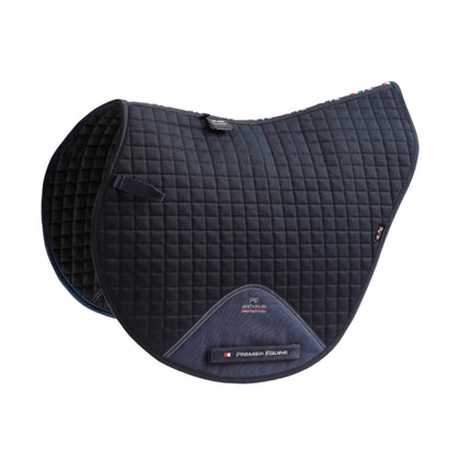 PREMIER EQUINE Close Contact Cross Country Saddle Pad - Navy Cotton Equestrian Horse Tack
