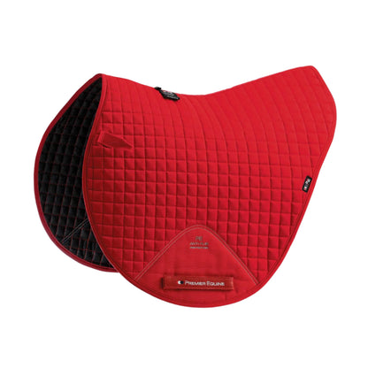 Premier Equine Red Close Contact Cotton Cross Country Saddle Pad - Equiflair
