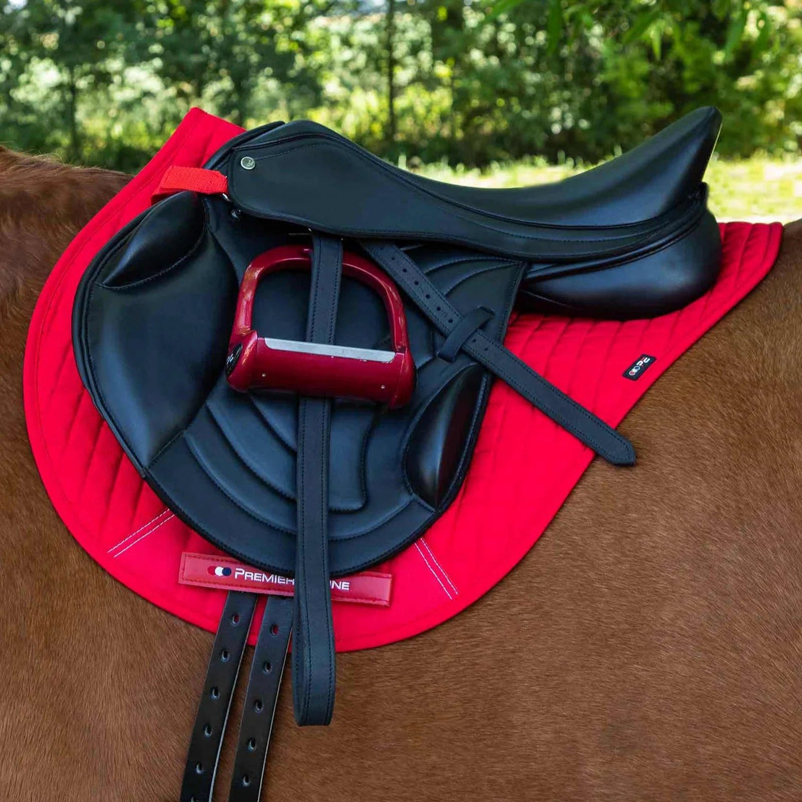 PREMIER EQUINE Saddle Pad - Red Cross Country - Close Contact Horse Riding Equipment
