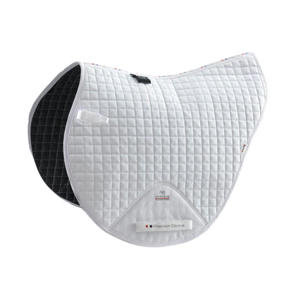 Premier Equine White Close Contact Cross Country Saddle Pad - High-Quality Cotton Eventing Pad for Horses