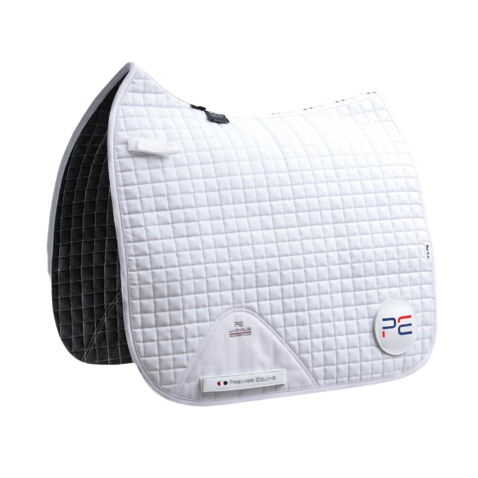 Premier Equine Close Contact White Cotton Dressage Saddle Pad | Competition Ready