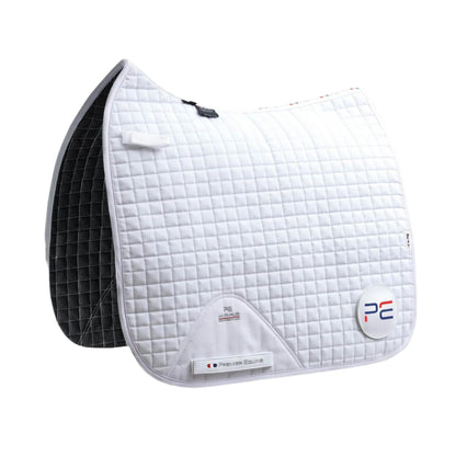 Premier Equine Close Contact White Cotton Dressage Saddle Pad | Competition Ready