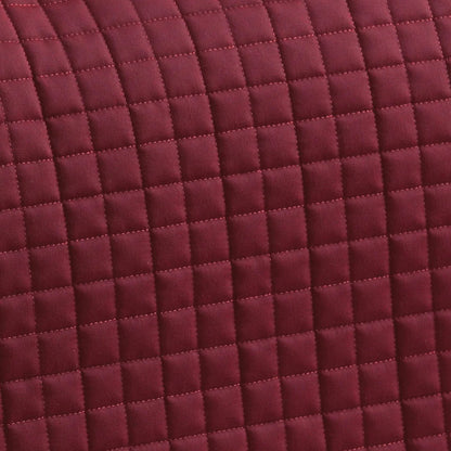Burgundy Quilted Close Contact Dressage Saddle Pad. Cotton Equestrian Horse Riding Pad. Stylish & Comfortable.