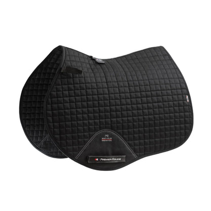 PREMIER EQUINE Close Contact Cotton GP/Jump Saddle Pad Black - Equestrian Horse Riding Pad