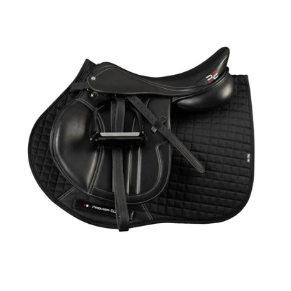PREMIER EQUINE Close Contact Saddle Pad - Black: GP/Jump Pad with Cotton Comfort & Secure Fit. Equiflair Store
