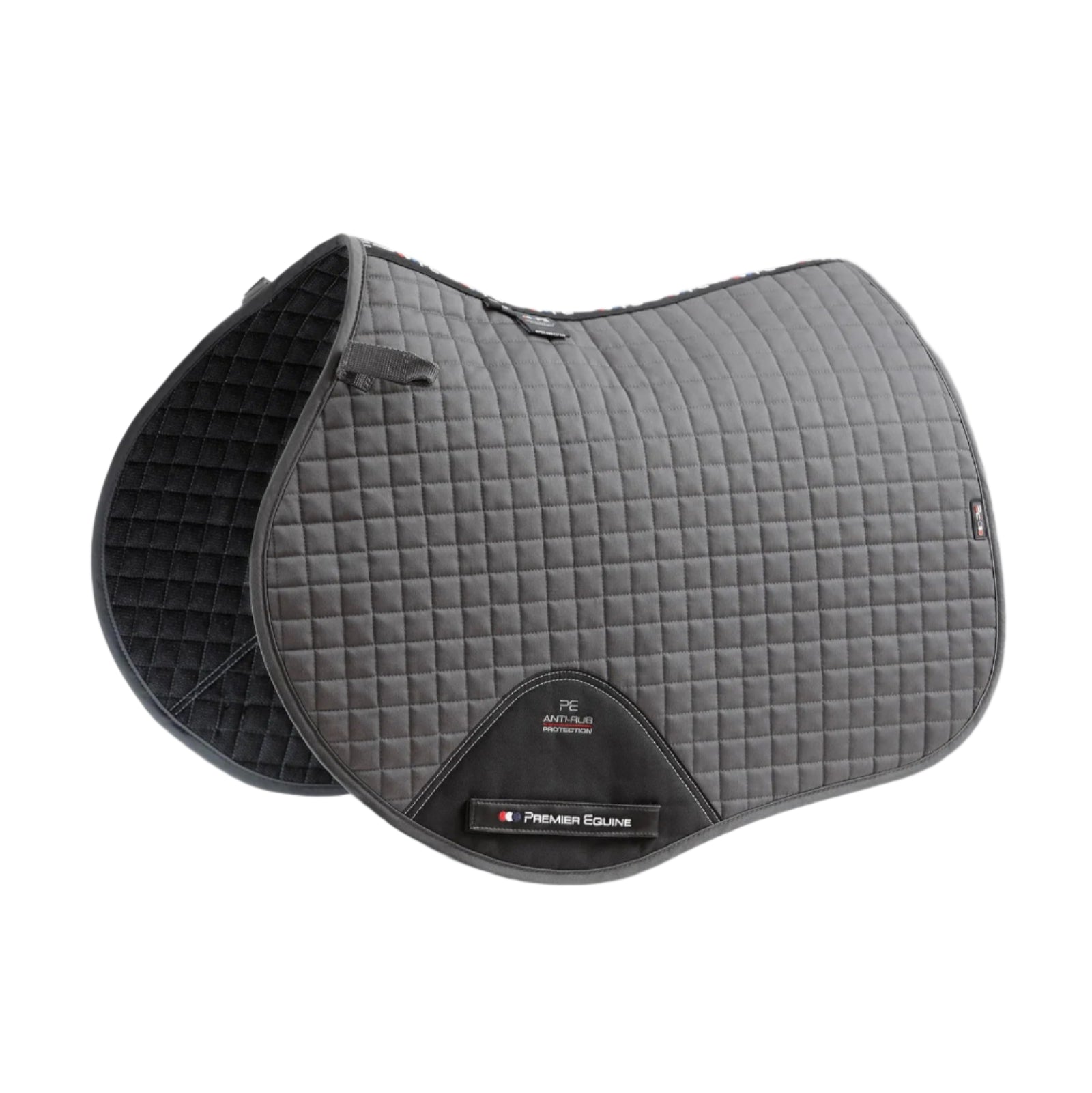 Premier Equine Grey Close Contact GP/Jump Cotton Saddle Pad for Horses