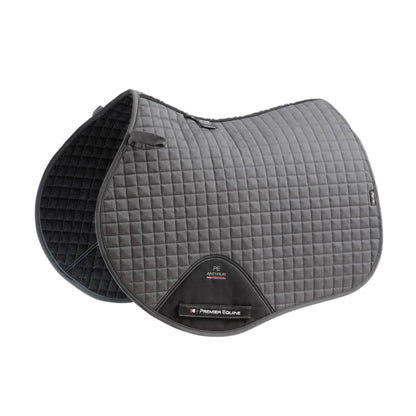 Premier Equine Grey Close Contact GP/Jump Cotton Saddle Pad for Horses