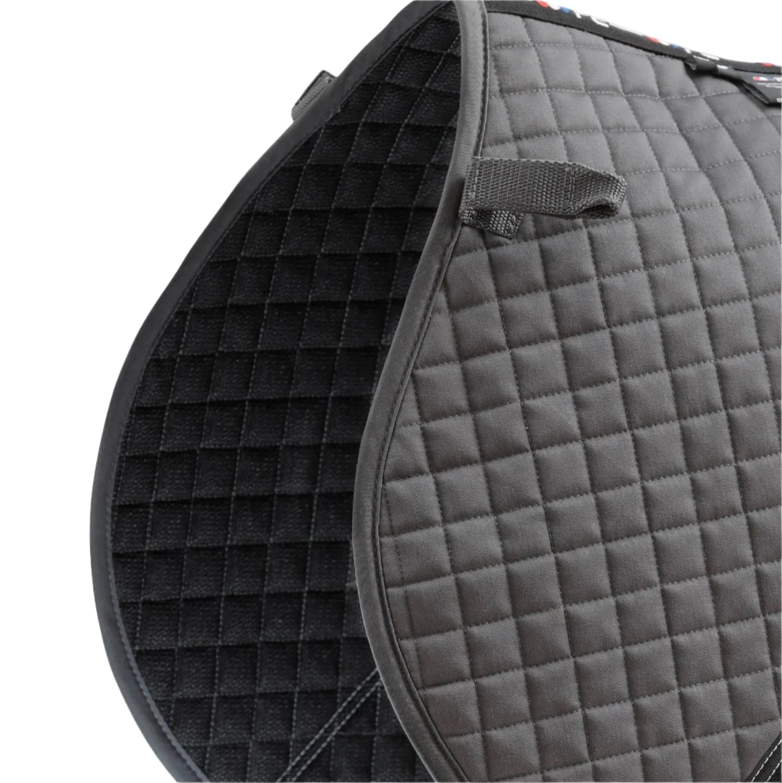 Premier Equine Close Contact Grey Saddle Pad - GP/Jump Style Quilted Cotton Horse Riding Equipment
