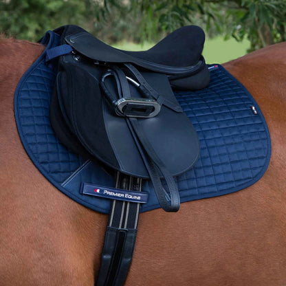 PREMIER EQUINE Navy GP/Jump Saddle Pad: Close Contact Cotton, Horse Riding Equestrian Equipment