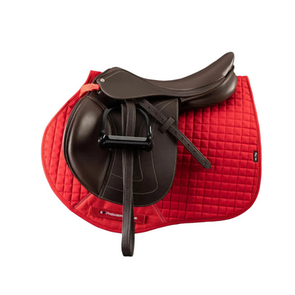 PREMIER EQUINE Close Contact GP/Jump Saddle Pad - Red Cotton Quilted Horse Saddle Pad