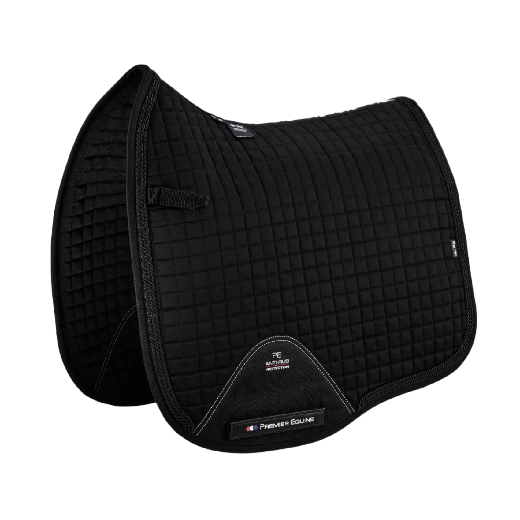 Premier Equine Close Contact Black Dressage Saddle Pad. Horse riding equipment for dressage, horse saddle pad black colour.