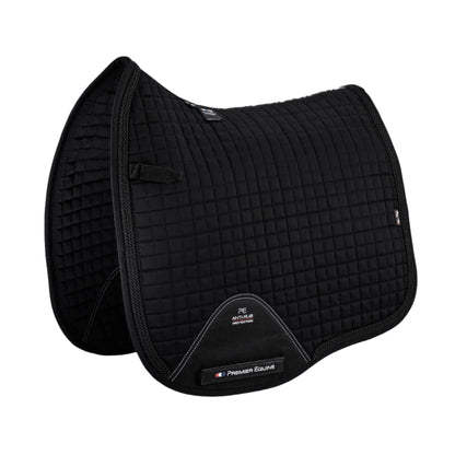 Premier Equine Close Contact Black Dressage Saddle Pad. Horse riding equipment for dressage, horse saddle pad black colour.