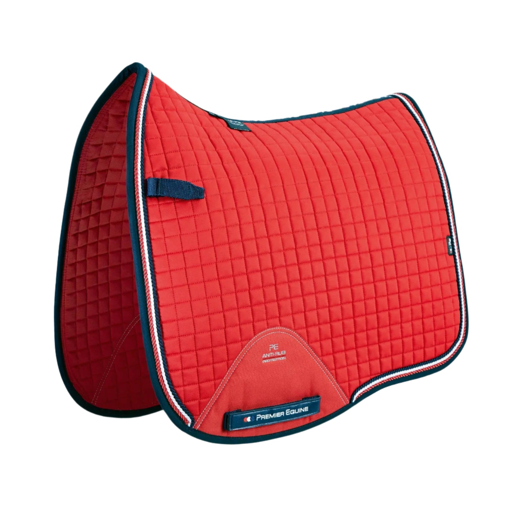 Red Dressage Saddle Pad | Premier Equine Close Contact European Cotton Square | Equestrian Riding Equipment