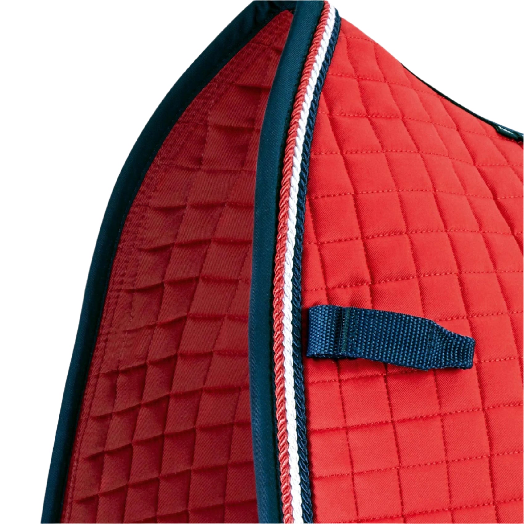 PREMIER EQUINE Close Contact Red Dressage Saddle Pad Square - European Cotton Detail