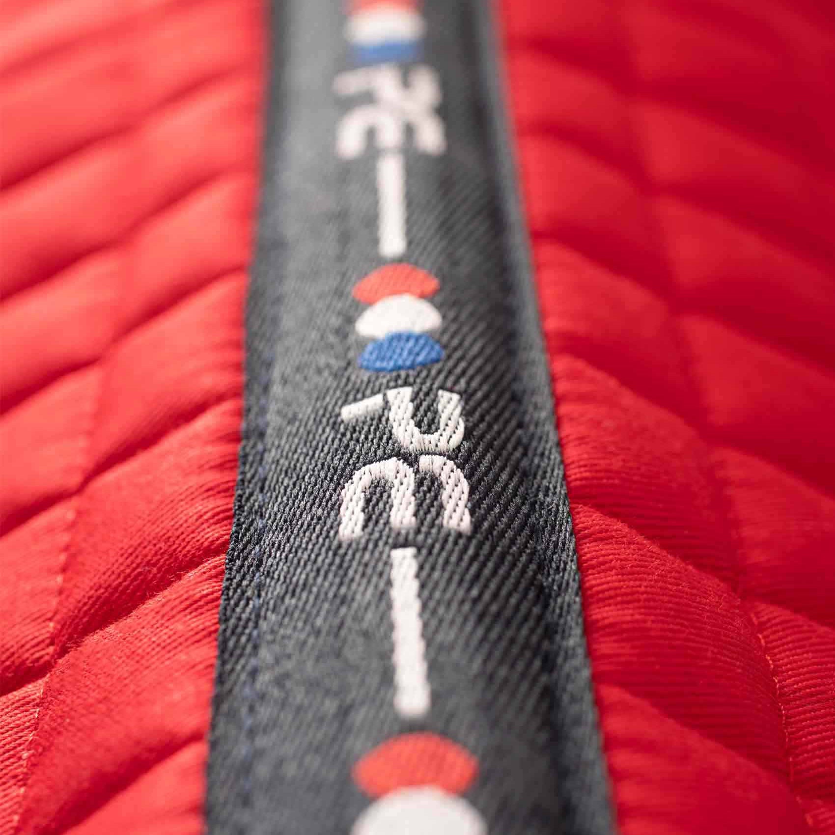 Premier Equine Red Dressage Saddle Pad - Close Contact Cotton Square for Horse Riding. Shop Now!