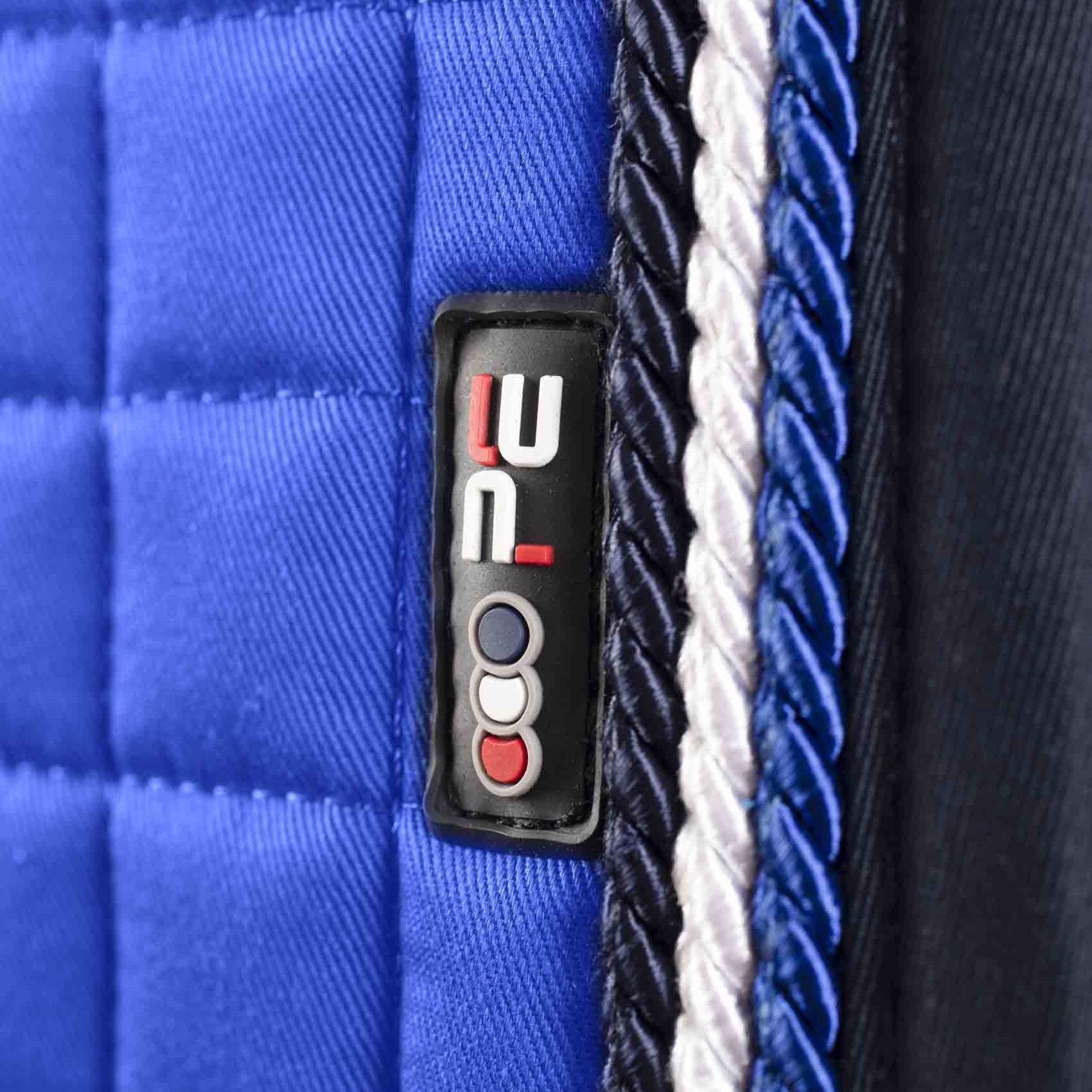 PREMIER EQUINE Close Contact European Cotton Saddle Pad - Dressage Square Royal Blue. High quality dressage pad.