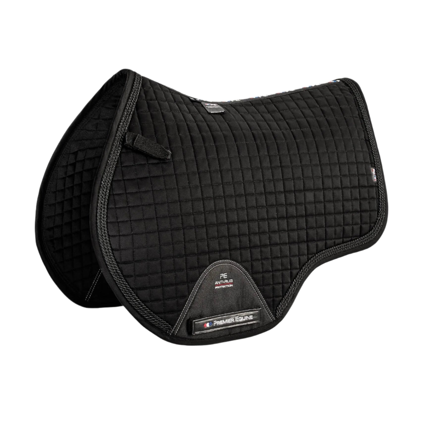 Premier Equine Close Contact Black GP/Jump Square Saddle Pad: Premium European Cotton, Anti-Rub Protection, Stylish Equestrian Gear