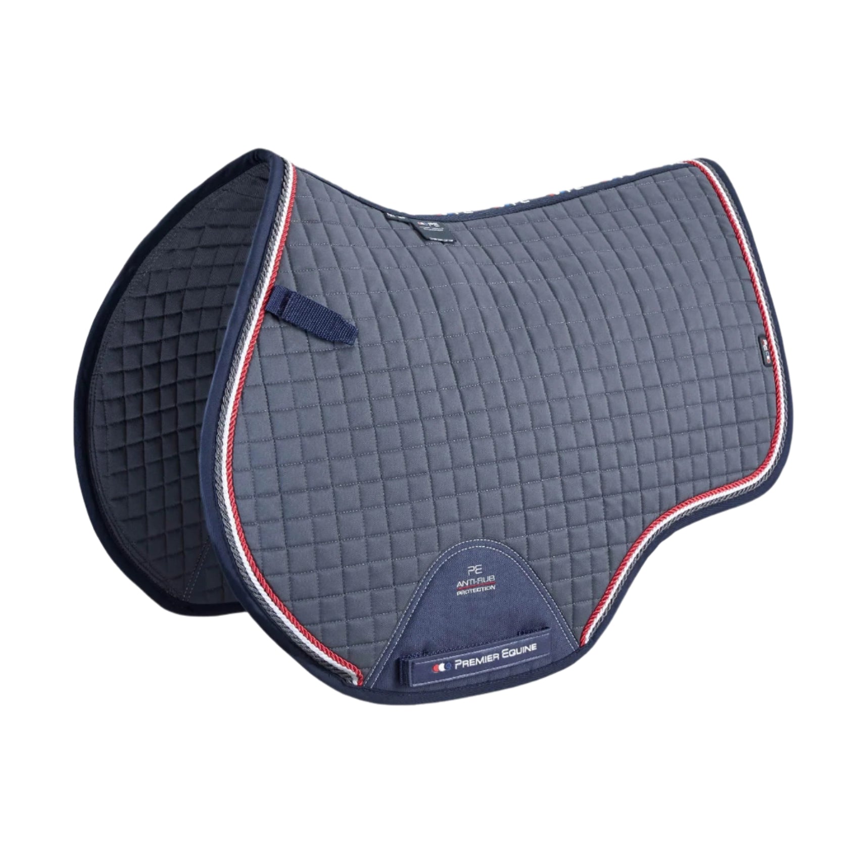 Premier Equine Grey Cotton Close Contact GP/Jump Saddle Pad Square