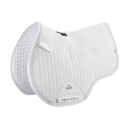 Premier Equine Close Contact European Cotton GP/Jump Saddle Pad - White. Premium equestrian saddle pad.